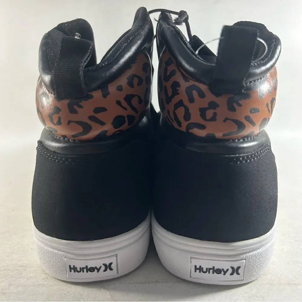 Hurley High Top Shoes Lace Up Sneakers Black Size 7.5 M